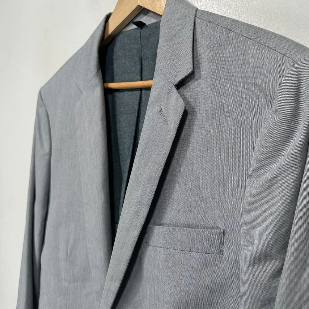 J. Crew Thompson Sport Coat Blazer Men 42L Blue Gray Striped Cotton Half Lined